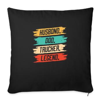 Mari Père camionneur Légende - Housse de coussin décorative 45 x 45 cm - noir - Devant