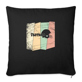 American Football Fan Shirt - Game Day Vintage - Sofa pillowcase 17,3'' x 17,3'' (45 x 45 cm) - black - Front