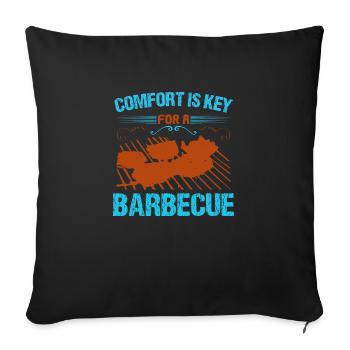 LE CONFORT EST LA CLÉ POUR UN BARBECUE - Housse de coussin décorative 45 x 45 cm - noir - Devant