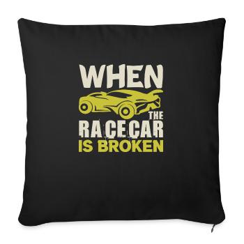 WENN DER RENNWAGEN KAPUTT IST LUSTIG - Sofakissenbezug 45 x 45 cm - Schwarz - Vorne