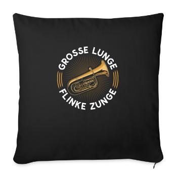 Lustiger B Tuba Instrument Spruch, Blasmusik Bass - Sofakissenbezug 45 x 45 cm - Schwarz - Vorne