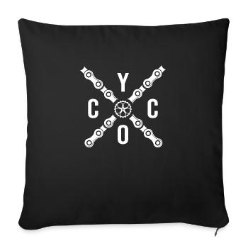 Vélo Vélo de route Chaîne de vélo « cyco cyclopath » - Housse de coussin décorative 45 x 45 cm - noir - Devant