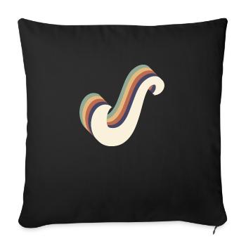 Letters S - Sofa pillowcase 17,3'' x 17,3'' (45 x 45 cm) - black - Front