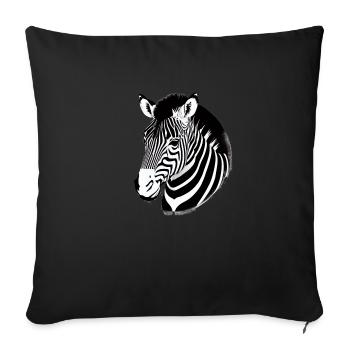 Fun Zebra Cartoon Funny Nature Animal Safari 3 - Sofa pillowcase 17,3'' x 17,3'' (45 x 45 cm) - black - Front
