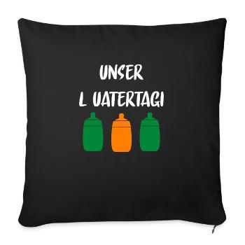 Grossesse Baby Shower Babyshower Garçon Fille - Housse de coussin décorative 45 x 45 cm - noir - Devant