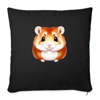 Cute Cartoon Hamster Love Pet 16 - Sofa pillowcase 17,3'' x 17,3'' (45 x 45 cm) - black - Front