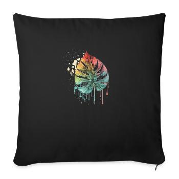 colorful leaf - Sofakissenbezug 45 x 45 cm - Schwarz - Vorne