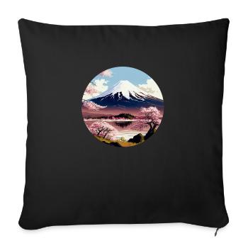 Fuji - Sofakissenbezug 45 x 45 cm - Schwarz - Vorne