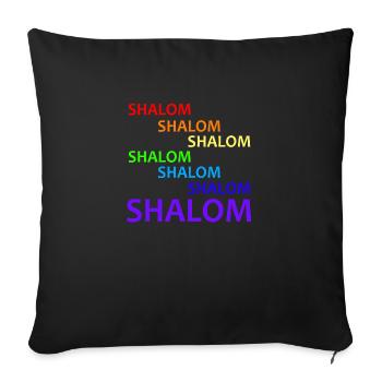 SHALOM PAIX - 7 COULEURS - Marche - Housse de coussin décorative 45 x 45 cm - noir - Devant