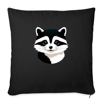Raccoons Cute Cartoon Raccoon 6 - Sofa pillowcase 17,3'' x 17,3'' (45 x 45 cm) - black - Front
