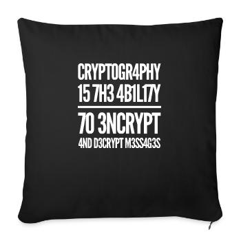 Kryptography Coden L337 Leetspeak Spruch - Sofakissenbezug 45 x 45 cm - Schwarz - Vorne