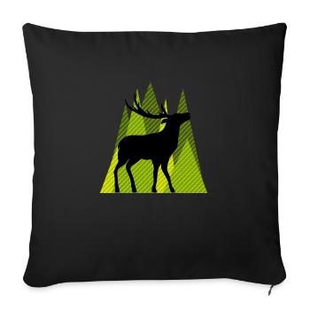Deer - Sofa pillowcase 17,3'' x 17,3'' (45 x 45 cm) - black - Front