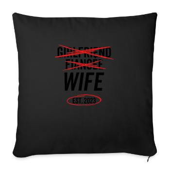 Girlfriend Fiancée Wife Est 2023 - Sofa pillowcase 17,3'' x 17,3'' (45 x 45 cm) - black - Front