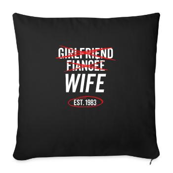 Girlfriend Fiancée Wife Est 1983 - Sofa pillowcase 17,3'' x 17,3'' (45 x 45 cm) - black - Front