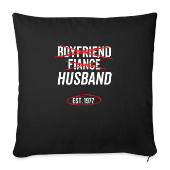 Boyfriend Fiancé Husband Est 1977 - Sofa pillowcase 17,3'' x 17,3'' (45 x 45 cm) - black - Front