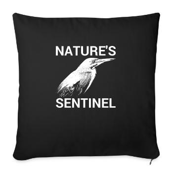 Wächter der Natur #Grünreiher - Sofakissenbezug 45 x 45 cm - Schwarz - Vorne