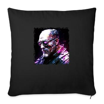 Cyborg, android and mercenaries of the future in neon - Sofa pillowcase 17,3'' x 17,3'' (45 x 45 cm) - black - Front