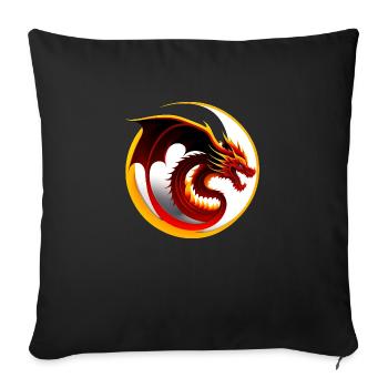 Dragon sur cercle blanc - Housse de coussin décorative 45 x 45 cm - noir - Devant