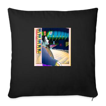 Geisha in the city - Sofa pillowcase 17,3'' x 17,3'' (45 x 45 cm) - black - Front