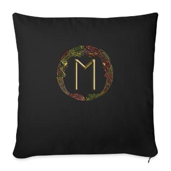 Ehwaz - Housse de coussin décorative 45 x 45 cm - noir - Devant