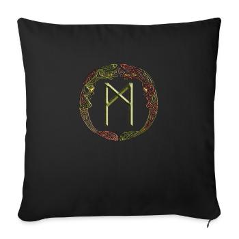 Manaz - Housse de coussin décorative 45 x 45 cm - noir - Devant