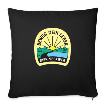 Dein SeenWeg Badge - Sofakissenbezug 45 x 45 cm - Schwarz - Vorne