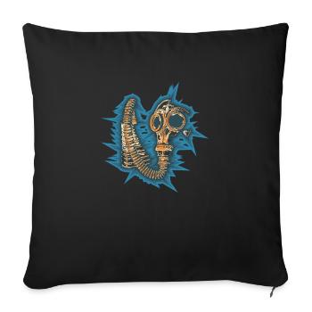 Gasmask Spikey Contexte - Housse de coussin décorative 45 x 45 cm - noir - Devant