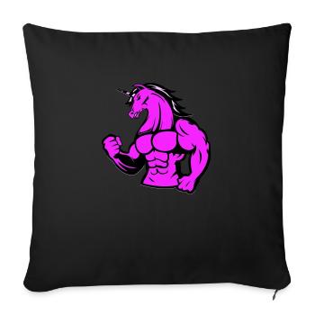 Licorne forte - Housse de coussin décorative 45 x 45 cm - noir - Devant