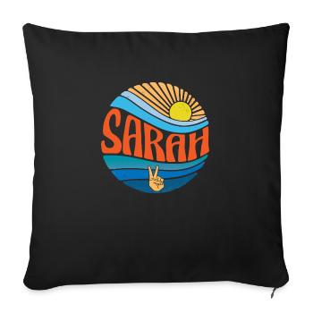 Sarah Shirt Vintage Sunset Sarah Groovy Tie Dye - Sofa pillowcase 17,3'' x 17,3'' (45 x 45 cm) - black - Front