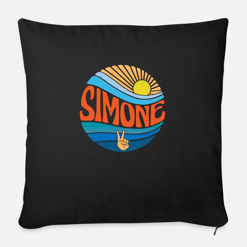 Simone Hemd Vintage Sunset Simone Groovy Tie Dye - Sofakissenbezug 45 x 45 cm - Schwarz