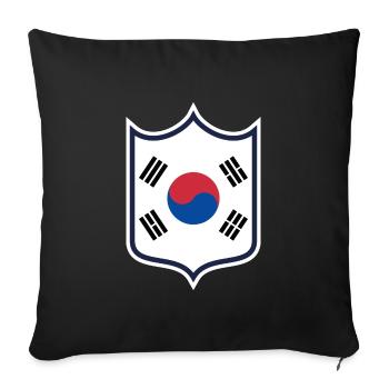 Corée du Sud - Housse de coussin décorative 45 x 45 cm - noir - Devant