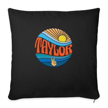 Taylor Shirt Vintage Sunset Taylor Groovy Tie Dye - Sofa pillowcase 17,3'' x 17,3'' (45 x 45 cm) - black - Front