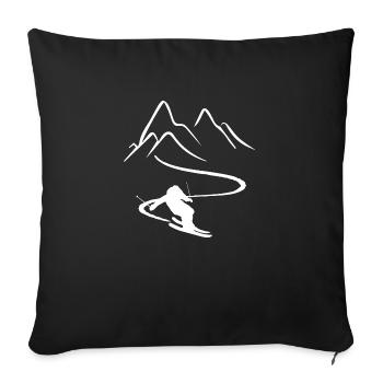 Ski Ski Motif de ski pour les skieurs - Housse de coussin décorative 45 x 45 cm - noir - Devant