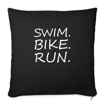 Triathlon Schwimmen Radfahren Laufen Sport - Sofakissenbezug 45 x 45 cm - Schwarz - Vorne