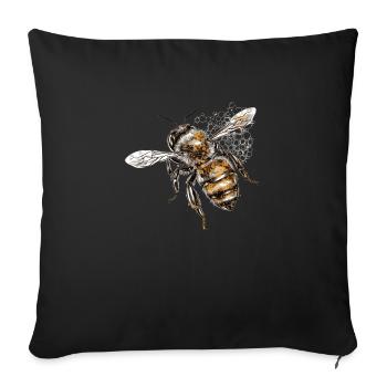 Bees are peaceful flying insects - Sofa pillowcase 17,3'' x 17,3'' (45 x 45 cm) - black - Front