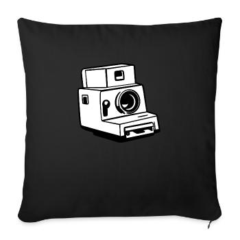 Appareil photo, Appareil photo vintage, , Ancien appareil photo, Ancien - Housse de coussin décorative 45 x 45 cm - noir - Devant