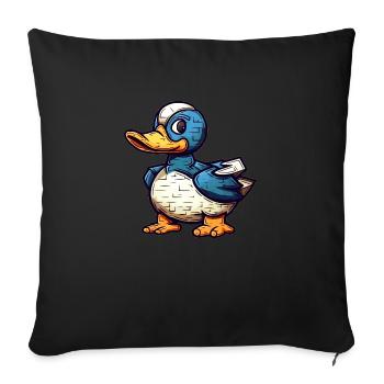 Cute little duck in comic and cartoon look - Sofa pillowcase 17,3'' x 17,3'' (45 x 45 cm) - black - Front