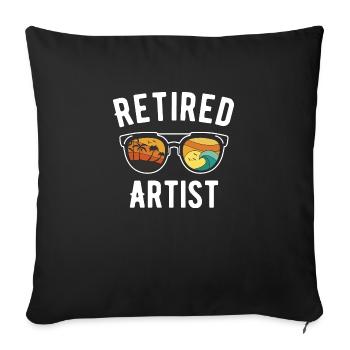 Bliss in Retirement: Artists with - Sofa pillowcase 17,3'' x 17,3'' (45 x 45 cm) - black - Front