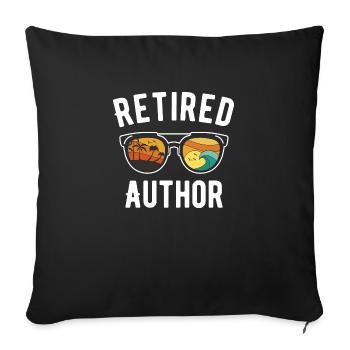 Écrivains à la retraite sur la plage - Housse de coussin décorative 45 x 45 cm - noir - Devant