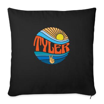 Tyler Shirt Vintage Sunset Tyler Groovy Tie Dye - Housse de coussin décorative 45 x 45 cm - noir - Devant
