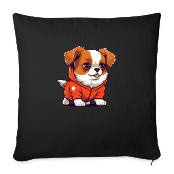Chien cool - Housse de coussin décorative 45 x 45 cm - noir - Devant