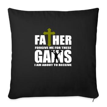 Logo de citation de gymnase - Housse de coussin décorative 45 x 45 cm - noir - Devant