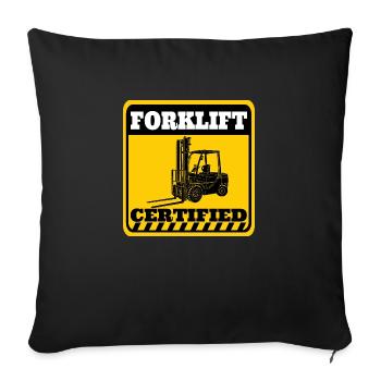 Certified forklift driver competence - Sofa pillowcase 17,3'' x 17,3'' (45 x 45 cm) - black - Front