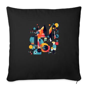 Abstract geometric design - Sofa pillowcase 17,3'' x 17,3'' (45 x 45 cm) - black - Front