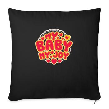 My Baby My Joy - Housse de coussin décorative 45 x 45 cm - noir - Devant