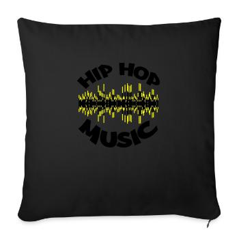 Hip Hop Music 002 - Sofa pillowcase 17,3'' x 17,3'' (45 x 45 cm) - black - Front