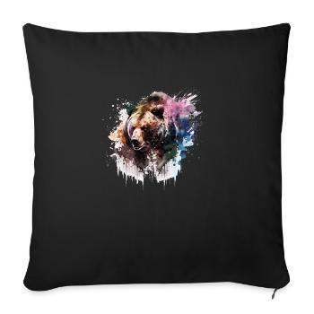 ours, grizzly - Housse de coussin décorative 45 x 45 cm - noir - Devant