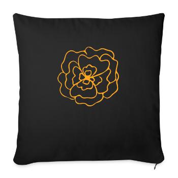 Flower Blume Pflanze - Sofakissenbezug 45 x 45 cm - Schwarz - Vorne