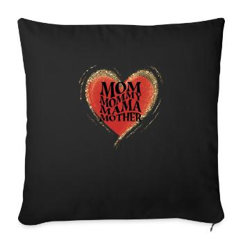 Mom Mommy Mama Mother - Housse de coussin décorative 45 x 45 cm - noir - Devant