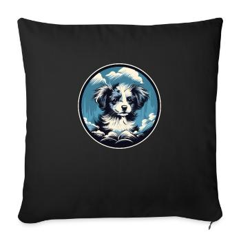 Cute puppy - Sofa pillowcase 17,3'' x 17,3'' (45 x 45 cm) - black - Front